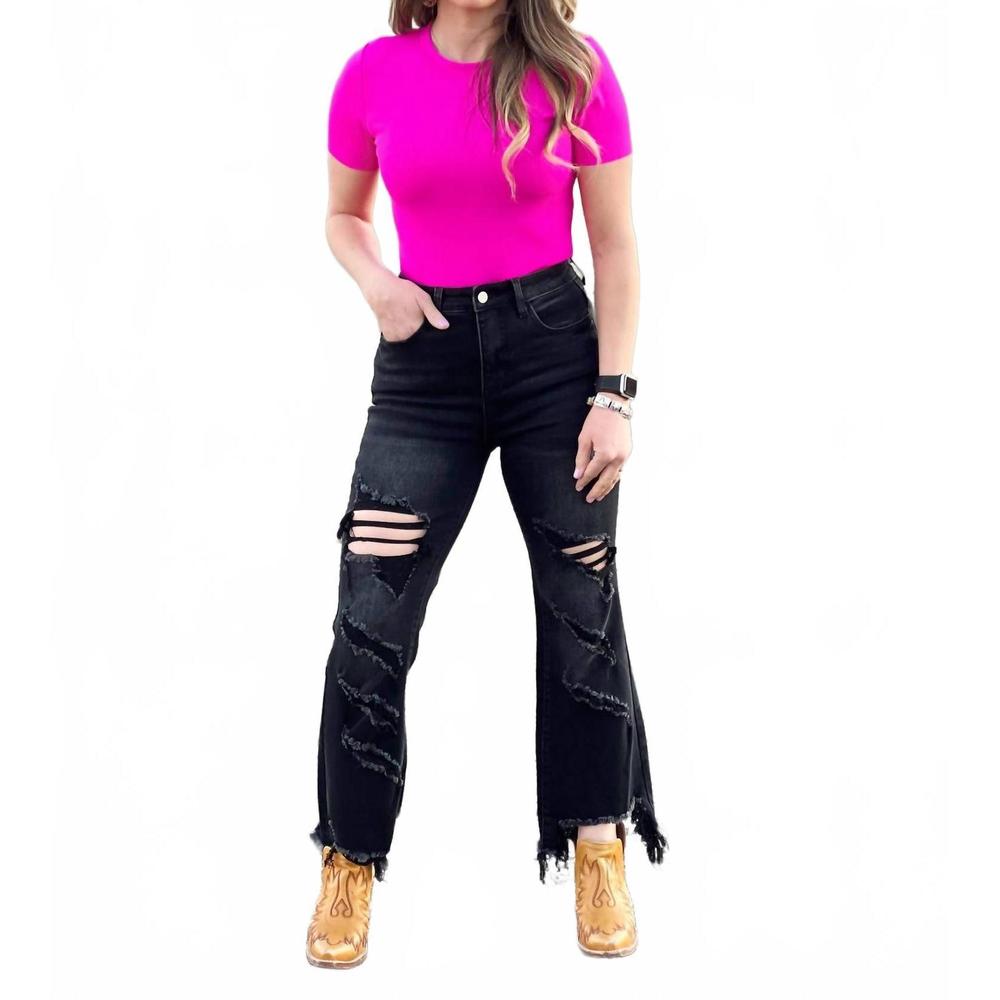 NEW BLAKELY urban distressed crop jeans in black